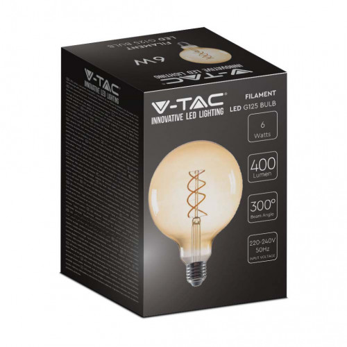 V-TAC Lampadina LED E27 6W G125 Filamento...