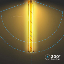 V-TAC Lampadina LED E27 5W T30 Filamento Ambrato 2200K