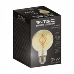 V-TAC Lampadina LED E27 4W G80 Filamento Ambrato 2200K