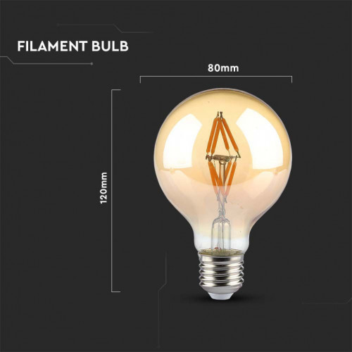 V-TAC Lampadina LED E27 4W G80 Filamento...