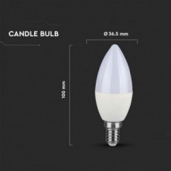 V-TAC Lampadina LED E14 2,9W Candela 6500K