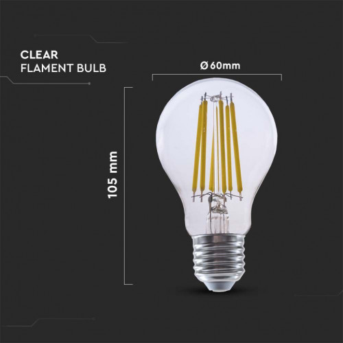 V-TAC Lampadina LED E27 4W A60 Filamento Colore...