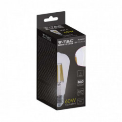 V-TAC Lampadina LED E27 4W ST64 Filamento Colore Trasparente 3000K