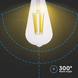 V-TAC Lampadina LED E27 4W ST64 Filamento Colore Trasparente 3000K