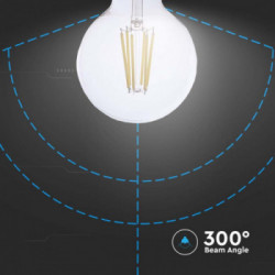 V-TAC Lampadina LED E27 4W G95 Filamento Colore Trasparente 3000K