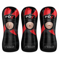 Pipedream PEE Vibrating Stroker Display - Set di Masturbatori con Vibrazione, Richiede Batterie