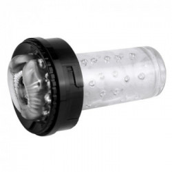 Pipedream PET Roto-Bator Ass Clear/Black - Masturbatore, 7 MOD di Rotazione, 3 Velocità, Splashproof, Richiede Batterie