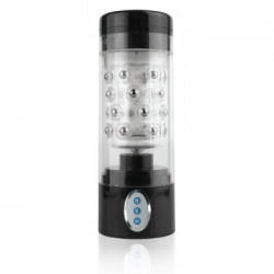 Pipedream PET Roto-Bator Ass Clear/Black - Masturbatore, 7 MOD di Rotazione, 3 Velocità, Splashproof, Richiede Batterie