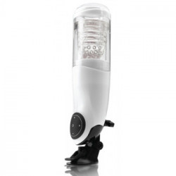 Pipedream PET Mega-Bator Pussy White/Cle - Masturbatore con Vibrazione, Funzione Shock, Rotante, Impermeabile, Ricaricabile