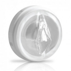 Pipedream PET Mega-Bator Pussy White/Cle - Masturbatore con Vibrazione, Funzione Shock, Rotante, Impermeabile, Ricaricabile