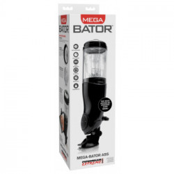 Pipedream PET Mega-Bator Ass Black/Clear - Masturbatore Blowjob con Vibrazione, Impermeabile, Ricaricabile