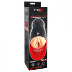 Pipedream PDX Elite Fuck-O-Matic - Masturbatore con Vibrazione con Stimolazione di Testicoli, 10 MOD di Vibrazione, Ricaricabile