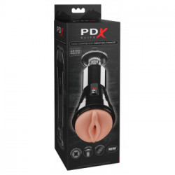 Pipedream PDX Elite Cock Compressor - Masturbatore con Vibrazione, 10 MOD di Vibrazione, Splashproof, Ricaricabile