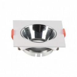 GU10 Fitting Square White Frame + Chrome Reflector