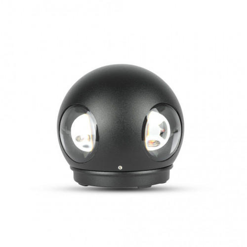 4W LED Wall Light Black Body Round 4000K IP65