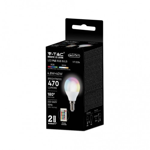 V-TAC Lampadina LED E14 4,8W P45 RF Controller...