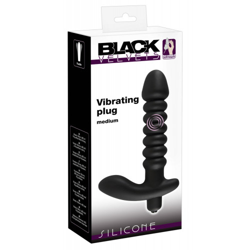 Black Velvets Vibrating Plug Medium - Vibratore...