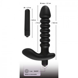 Black Velvets Vibrating Plug Medium - Vibratore per Lui e per Lei, Richiede Batterie