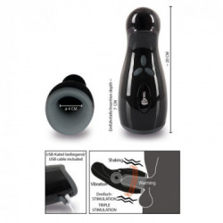 Rebel Masturbator with 3 funct - Masturbatore con Vibrazione, Riscaldante, 7 MOD, Ricaricabile