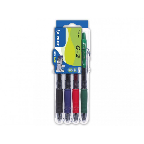 Pilot G-2 Nero, Blu, Verde, Rosso 4 pz