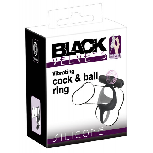 Black Velvets Vibrating Cock & Ball Ring -...