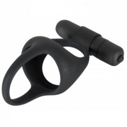 Black Velvets Vibrating Cock & Ball Ring - Anello Vibrante per Pene e Testicoli, Richiede Batterie