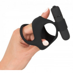 Black Velvets Vibrating Cock & Ball Ring - Anello Vibrante per Pene e Testicoli, Richiede Batterie