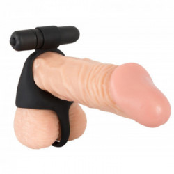 Black Velvets Vibrating Cock & Ball Ring - Anello Vibrante per Pene e Testicoli, Richiede Batterie