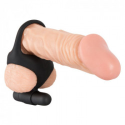 Black Velvets Vibrating Cock & Ball Ring - Anello Vibrante per Pene e Testicoli, Richiede Batterie