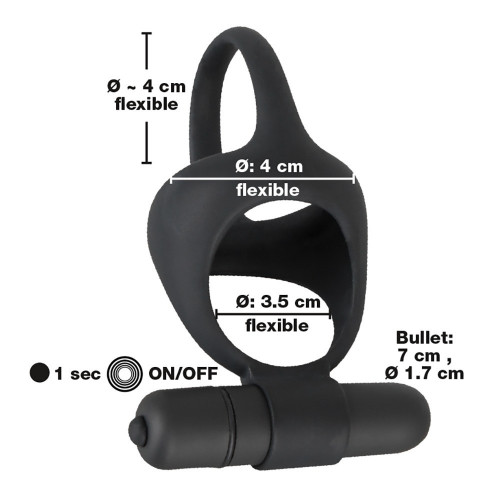 Black Velvets Vibrating Cock & Ball Ring -...