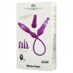 Adrien Lastic 2X Double Ended Vibrator - Vibratore Doppio con Telecomando, 12 MOD, Splashproof, Ricaricabile