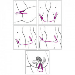 Adrien Lastic 2X Double Ended Vibrator - Vibratore Doppio con Telecomando, 12 MOD, Splashproof, Ricaricabile