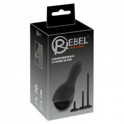 Rebel Glans Masturbation 3 in 1 - Masturbatore con Dilatatori, 10 MOD di Vibrazione, Ricaricabile