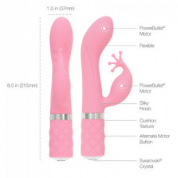 Pillow Talk Kinky Pink - Vibratore Punto G con Stimolazine del Clitoride, Ricaricabile, Rosa