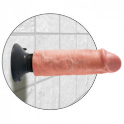 King Cock Vibrating Cock 6 - Vibratore Realistico con Ventosa, Impermeabile, Richiede Batterie