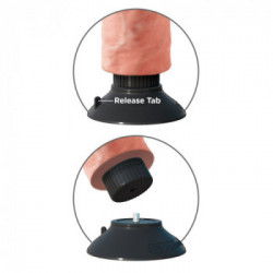 King Cock Vibrating Cock 9 - Vibratore Realistico con Testicoli e Ventosa, Impermeabile, Richiede Batterie