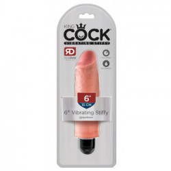 King Cock Vibrating Stiffy 6 - Vibratore Realistico, Impermeabile, Richiede Batterie