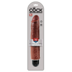King Cock Vibrating Stiffy 10 Brown - Vibratore Realistico, Impermeabile, Richiede Batterie