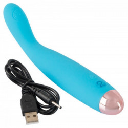 Cuties Mini Vibrator Blue - Vibratore Punto G Mini, Flessibile, 7 MOD, Impermeabile, Ricaricabile