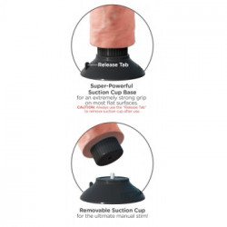 King Cock Vibrating Cock 7 - Vibratore Realistico con Ventosa, Richiede Batterie