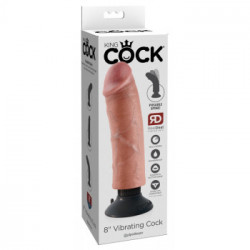 King Cock Vibrating Cock 8 - Vibratore Realistico con Ventosa, Richiede Batterie