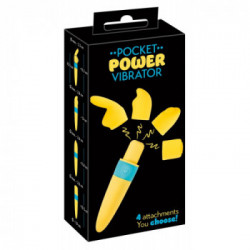 You2Toys Pocket Power - Vibratore Mini con 4 Attacchi, Impermeabile, Ricaricabile
