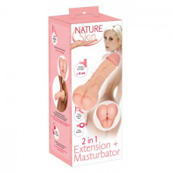 Nature Skin - Masturbatore 2in1 Extension + Masturbator, Senza Vibrazione