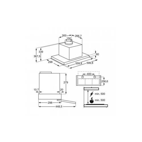 Aeg DPE4641M - Cappa Integrata Totale Sklok, 60...