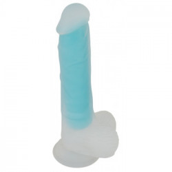 You2Toys Glow in the Dark - Dildo Realistico con Testicoli e Ventosa, Trasparente
