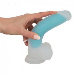 You2Toys Glow in the Dark - Dildo Realistico con Testicoli e Ventosa, Trasparente