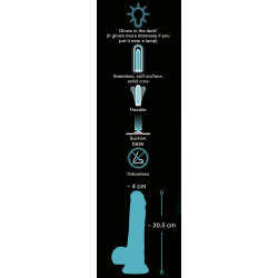 You2Toys Glow in the Dark - Dildo Realistico con Testicoli e Ventosa, Trasparente