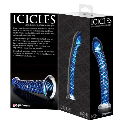 Icicles N29 - Dildo in Vetro, 18 cm, Ø 4 cm