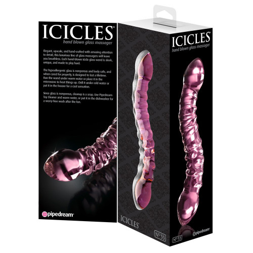 Icicles N55 - Dildo in Vetro, 19,5 cm, Ø 3,5 cm