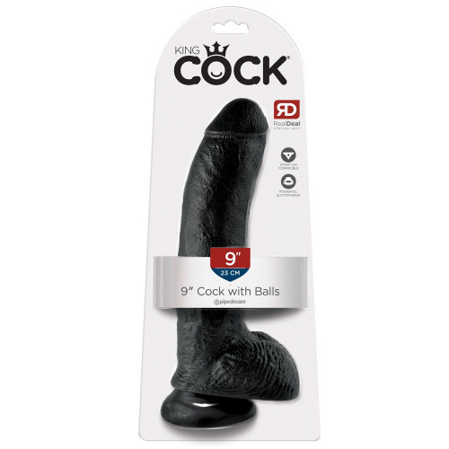 King Cock 9 With Balls Dark - Dildo Realistico...